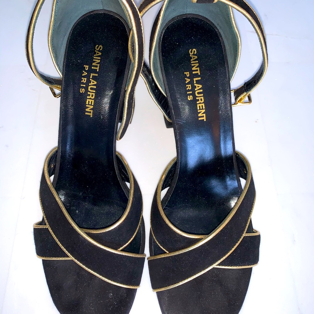 Black & Gold Yves Saint Laurent Heels
